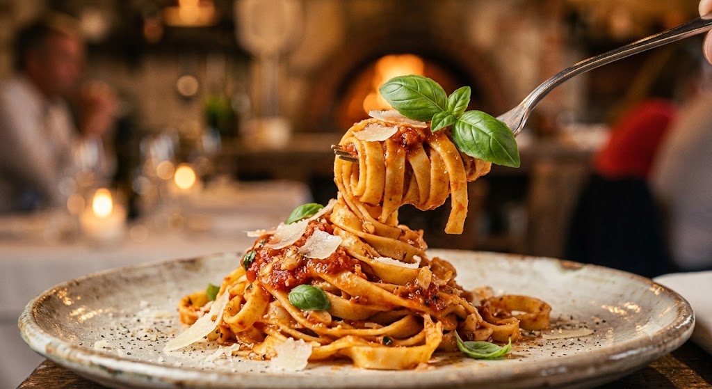 Hausgemachte Pasta mit Tomatensauce